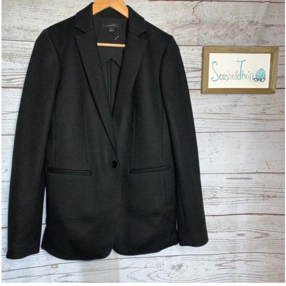 Ann Taylor Wool Blend Black Blazer Coat